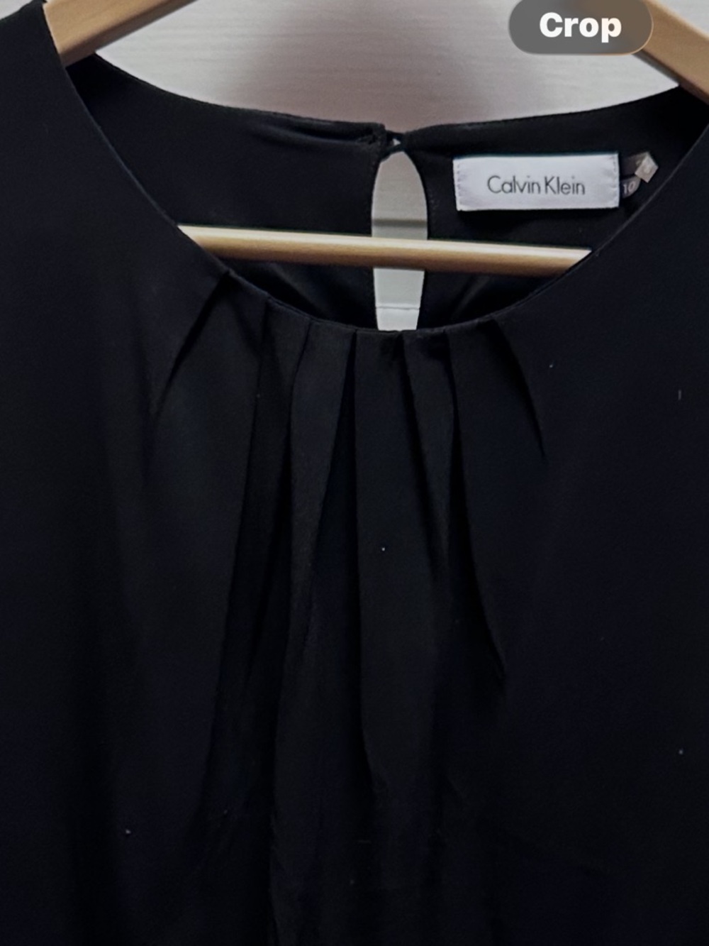 Calvin Klein Black Sleeveless Pleated Neck Camisole